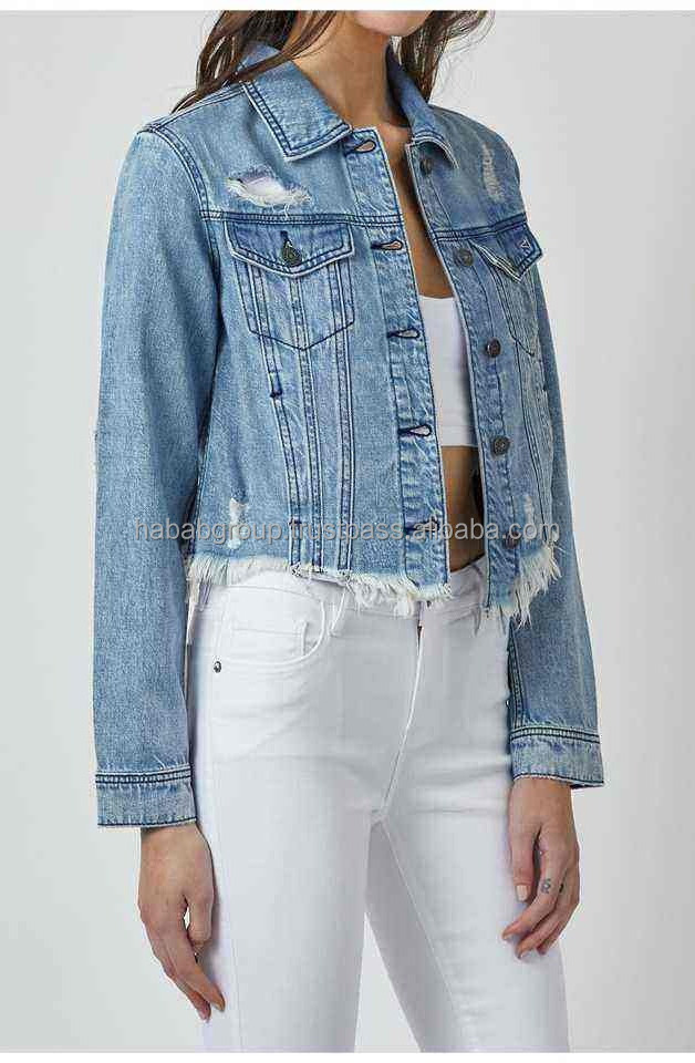 New Arrival Customized Latest Fashion Jean Jacket Wholesale Denim Jean Jacket  Women Fashionable Yellow Denim jacket