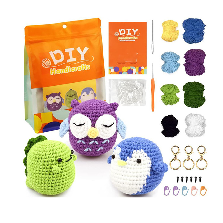 Hot Sales Crochet Kits for Beginners All-in-One Stuffed Animal Knitting Sets Crochet Kits for Kids and Adults