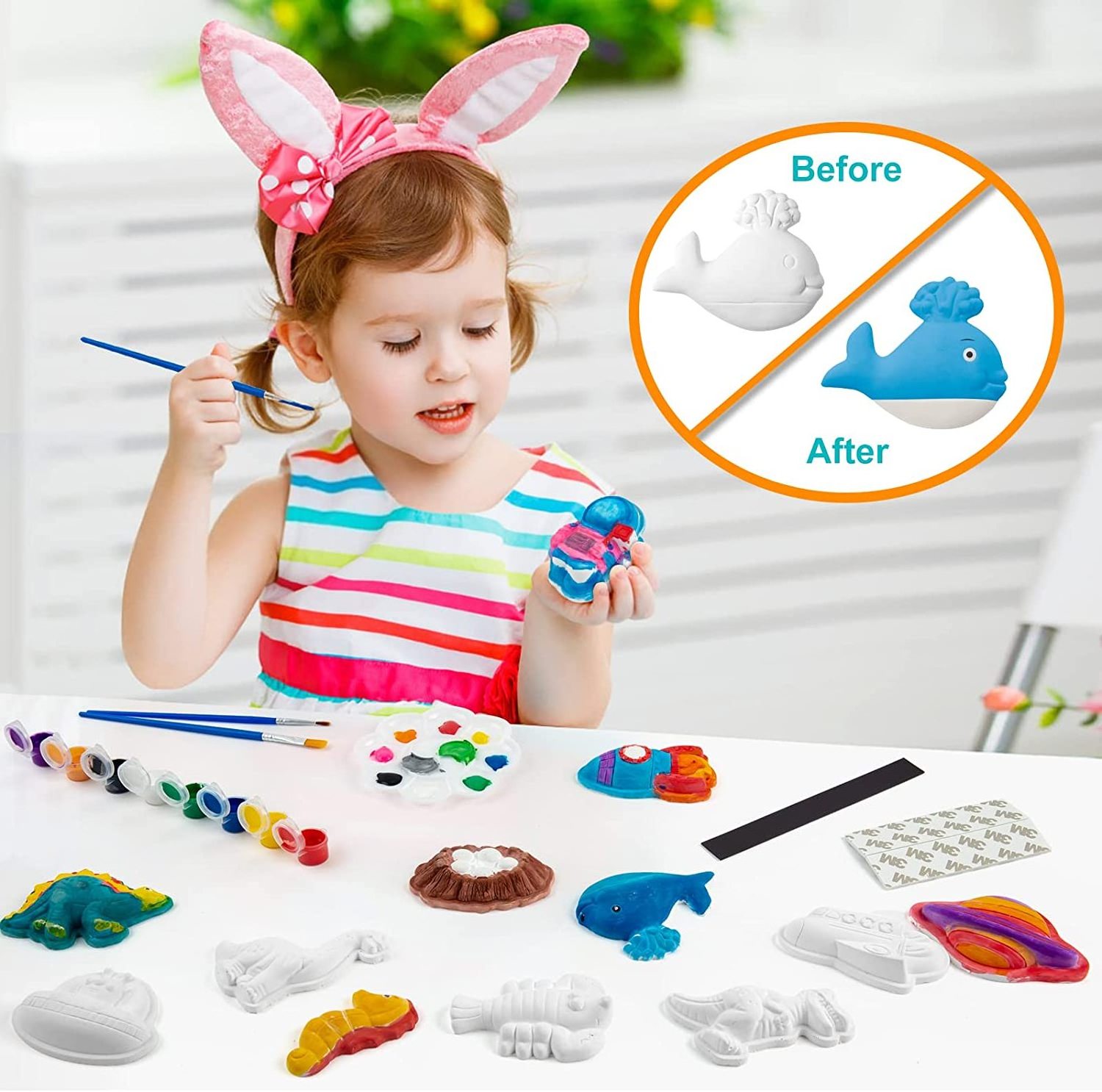 Paint Your Own Figurines Decorate Your Own Painting Set Paint Plaster Craft Kit for Kids