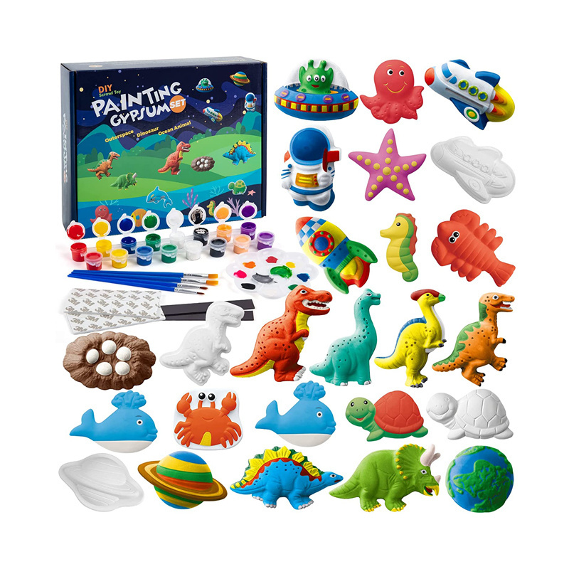 Paint Your Own Figurines Decorate Your Own Painting Set Paint Plaster Craft Kit for Kids