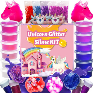 Hot Sales Play  Princess Unicorn Slime Making Charms Toys Set Non-toxic Glue Charms Diy Slime Making Toys Kit For Kids