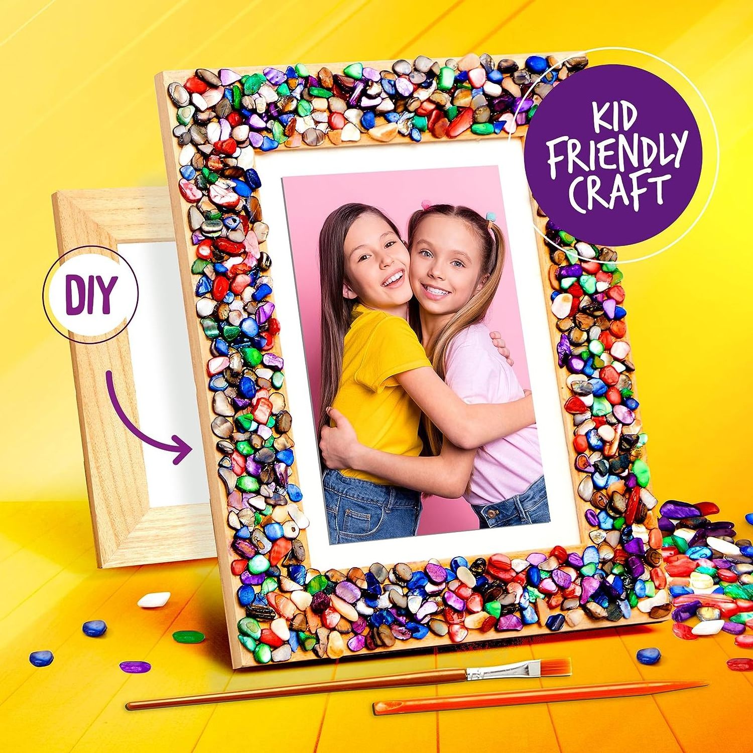 DIY Mosaic Picture Frame Kit for Kids - Arts and Craft Kits for Girls & Boys - Crafts for 6-14 Year Old - Photo Birthday Gifts