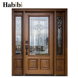 American Traditional Style Models Mahogany Solid Wood Main Entrance Exterior Front Doors Design