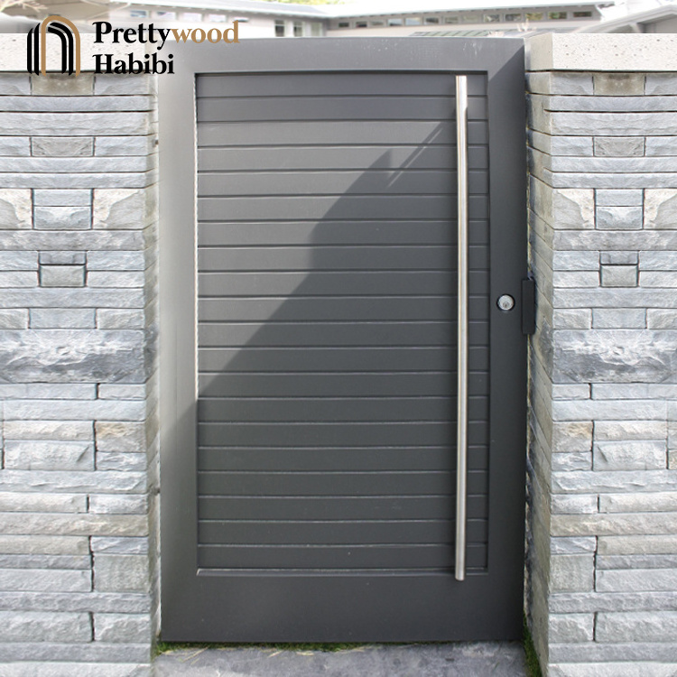 Prettywood American Style Horizontal Single Panel Modern Main Aluminum Pedestrian Driveway Gate Designs For Home