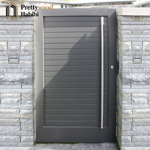 Prettywood American Style Horizontal Single Panel Modern Main Aluminum Pedestrian Driveway Gate Designs For Home