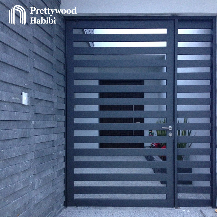 Prettywood American Modern Designs Courtyard Automatic Retractable Driveway House Grill Door Aluminum Gate