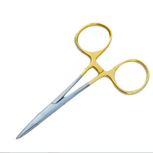 Stainless Steel Forceps Fly Fishing Clamps Fishing Forceps Gold Handle Color coated  Fishing Forceps Hemostat for Removing Hook