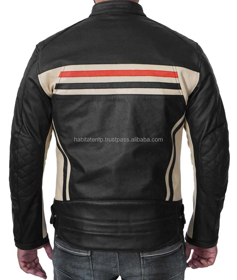 Men Black Racer Leather Jacket