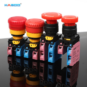 HABOO 22mm IDEC Similar YW1L-V4E01Q Emergency Stop Switch with Lamp  6V 12V 24V 110V 220V