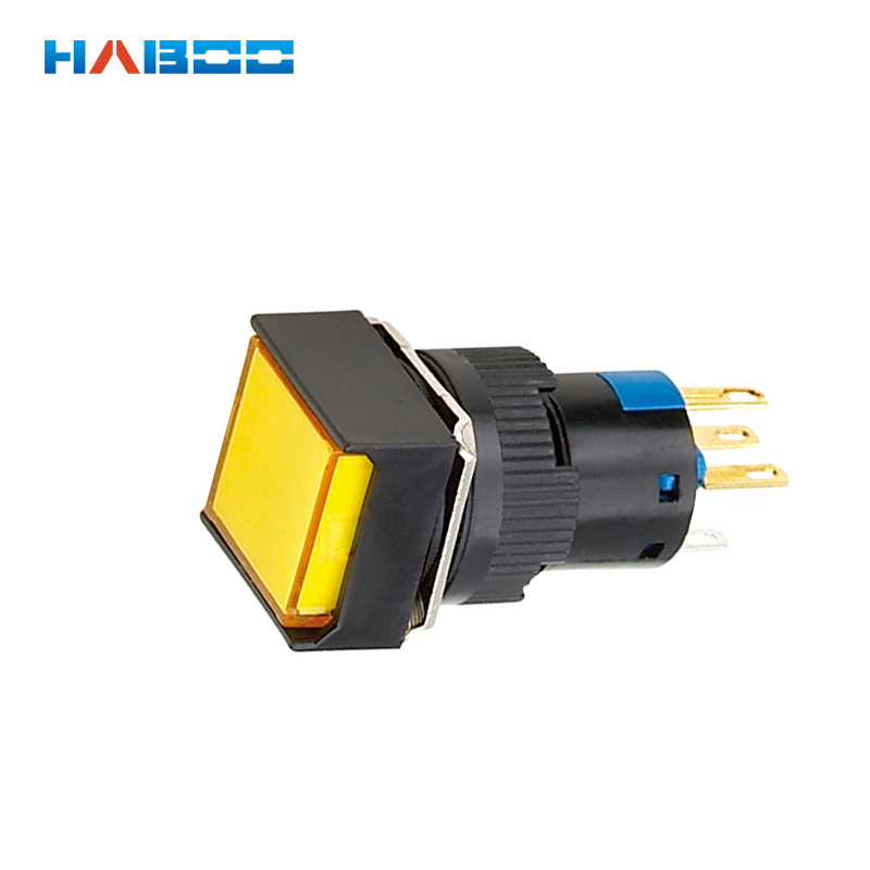 16mm waterproof IP65 illuminated  momentary mini push button switch on off with LED lamp square light switch