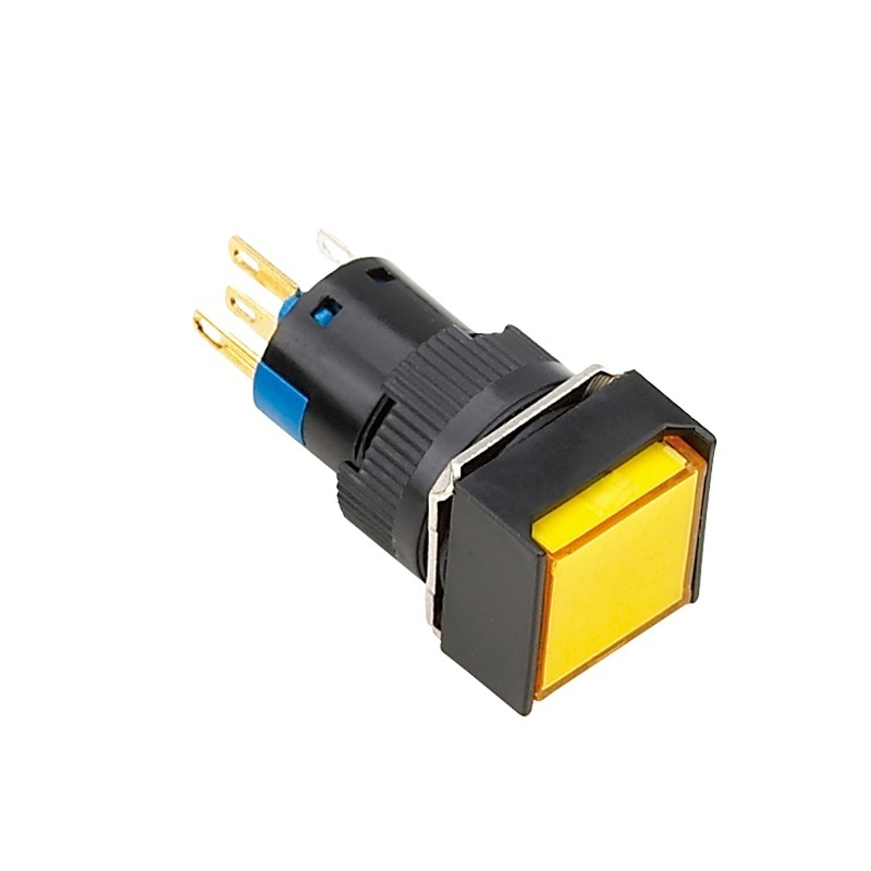 16mm waterproof IP65 illuminated  momentary mini push button switch on off with LED lamp square light switch