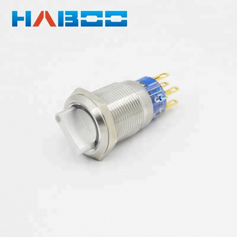 Stainless Steel Silver Plated Gold 3v 6v 12v 24v 110v 220v Small 19mm push button switch with ring head 1NO 1NC