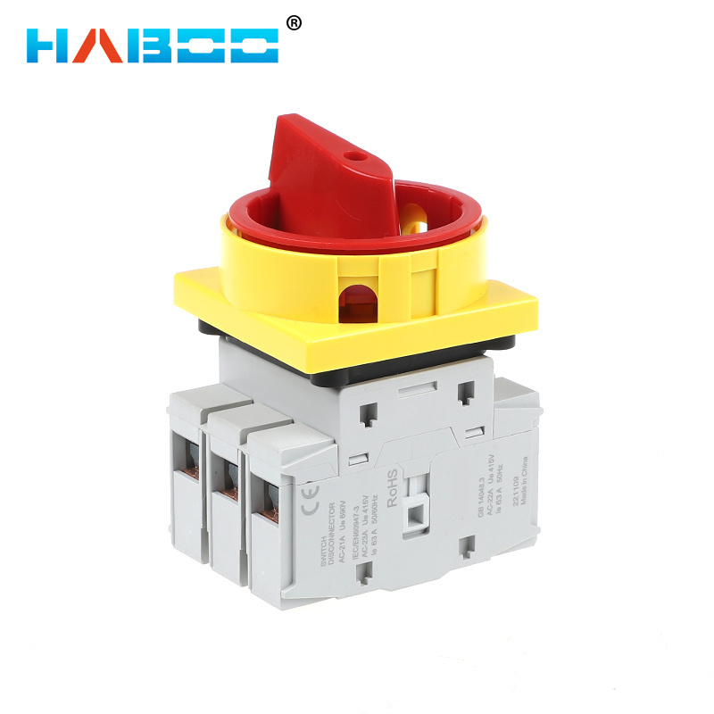 HABOO 3P 25A 32A 40A 63A AC Isolating Switch Disconnecting Switch AC Load Isolator Waterproof Power Cut-Off Transfer Switch