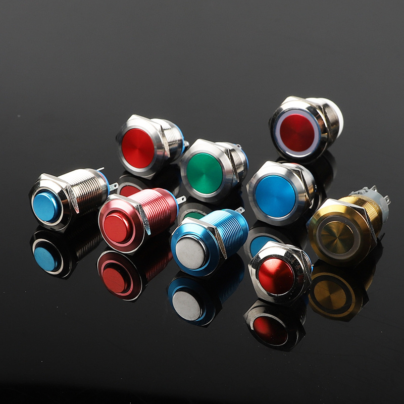 12/16/19/22mm different colour reset Metal Push Button Switch LED Waterproof Push Button Switch for starting switch