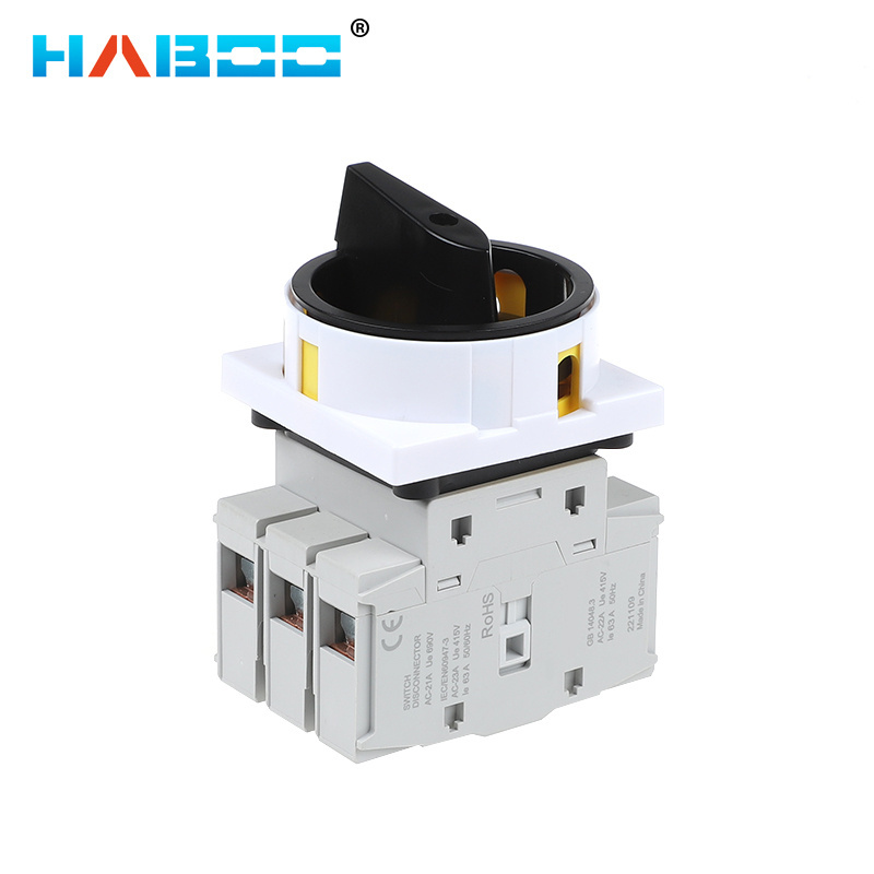 HABOO 3P 25A 32A 40A 63A AC Isolating Switch Disconnecting Switch AC Load Isolator Waterproof Power Cut-Off Transfer Switch