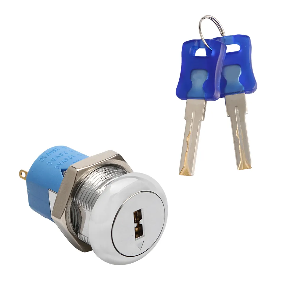 New model HB217  zinc alloy 19mm Washing machine electronic key switches with 2 position key switch