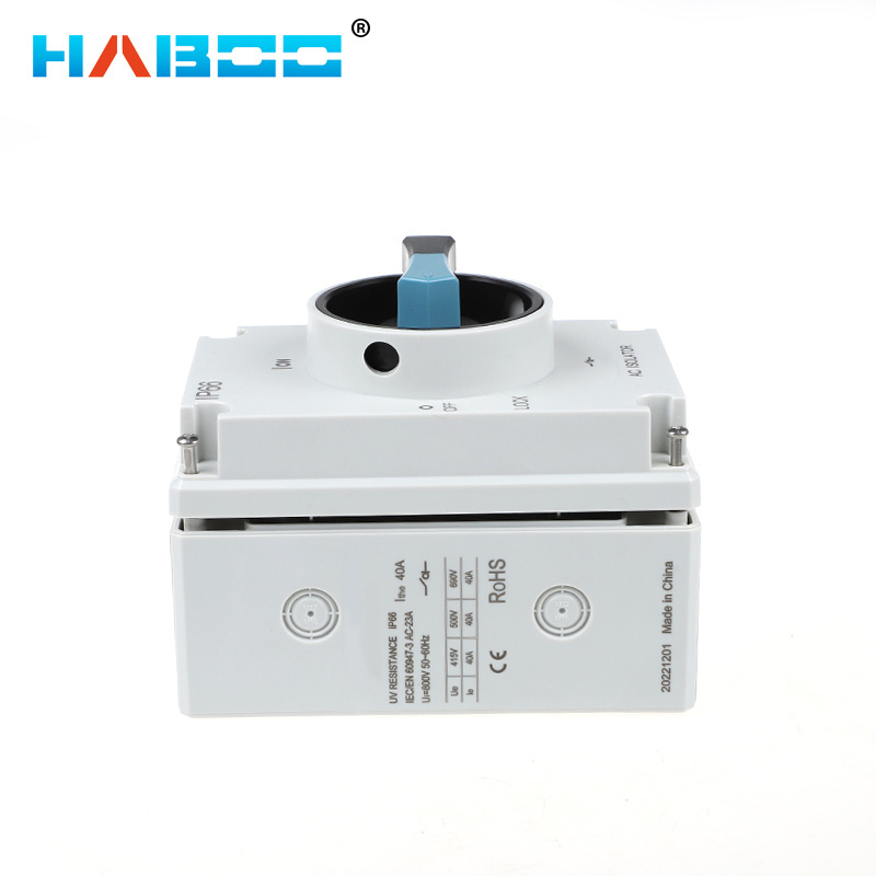 HABOO OEM Switch Disconnectors Solar Electrical AC 3P 1000VDC 32A IP66 Waterproof Isolator Switch For Solar Power System