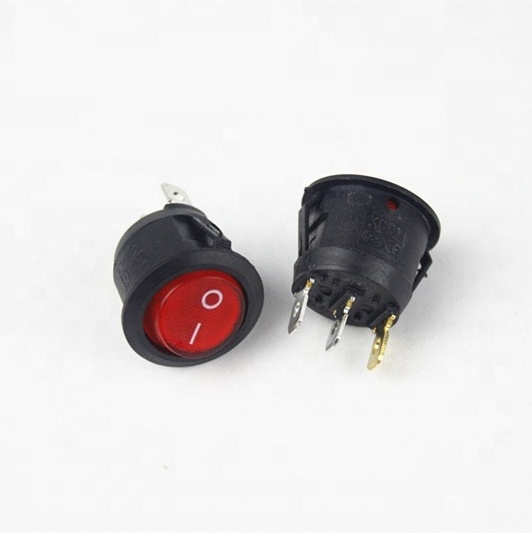 KCD1 switch manufacturer round rocker switch 3pins 2positions on-off mini electrical led boat switch