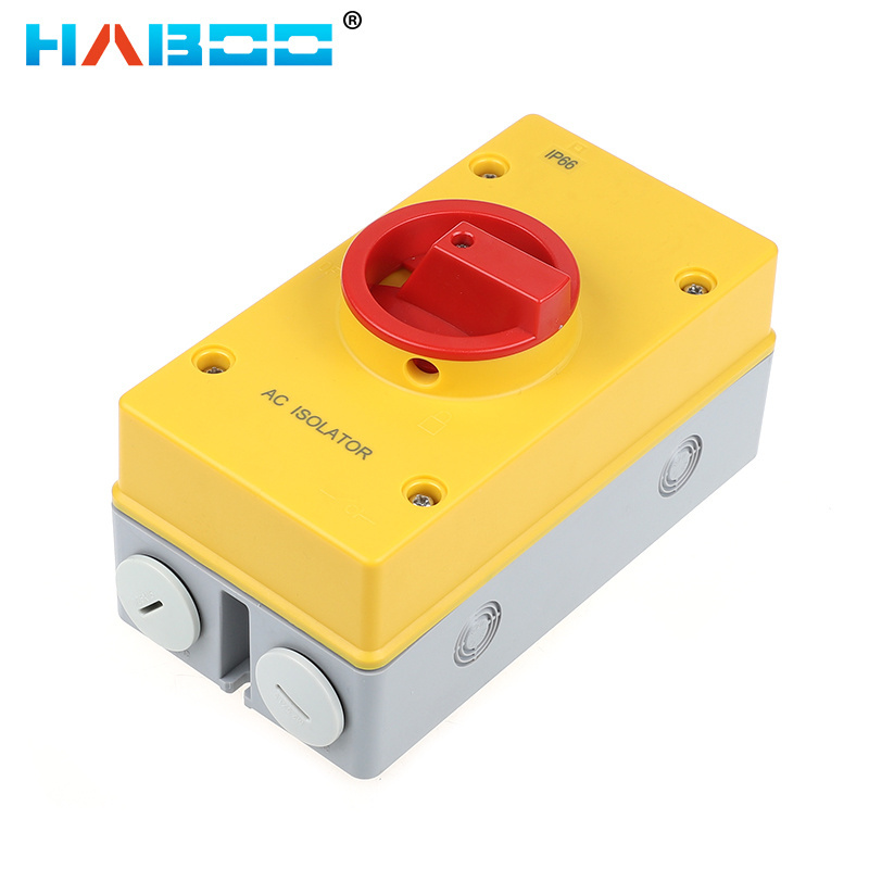 HABOO Photovoltaic Electrical disconnect Switch PV AC Power Switch 690V 32A Outdoor Waterproof IP66