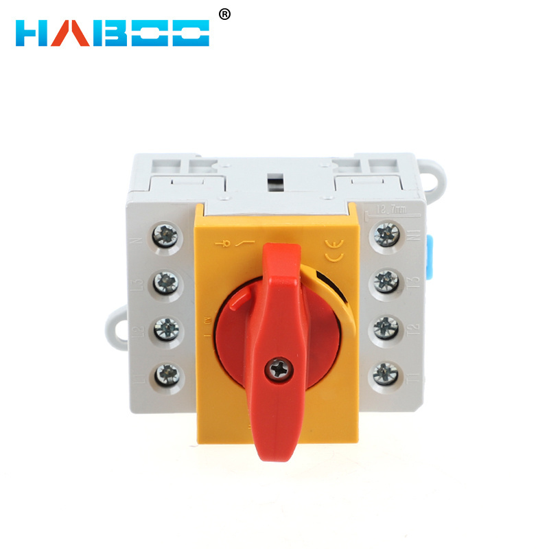 HABOO Isolating Switch On Off 32A 3 Phase Rotary Changeover Cam Main Interruptor Disconnect Selector With Padlock Knob