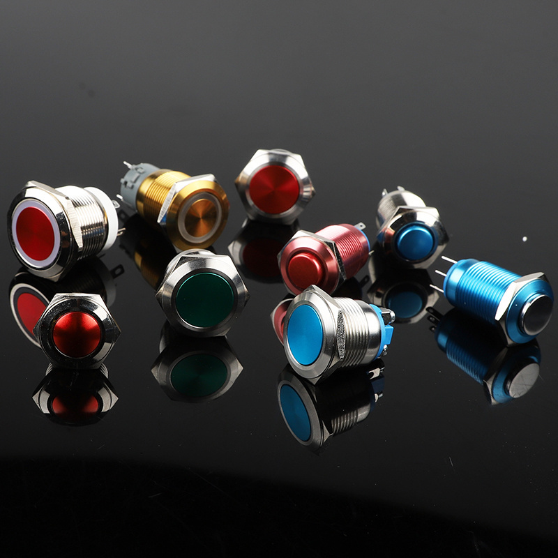 12/16/19/22mm different colour reset Metal Push Button Switch LED Waterproof Push Button Switch for starting switch