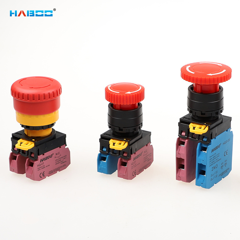 HABOO 22mm IDEC Similar YW1L-V4E01Q Emergency Stop Switch with Lamp  6V 12V 24V 110V 220V