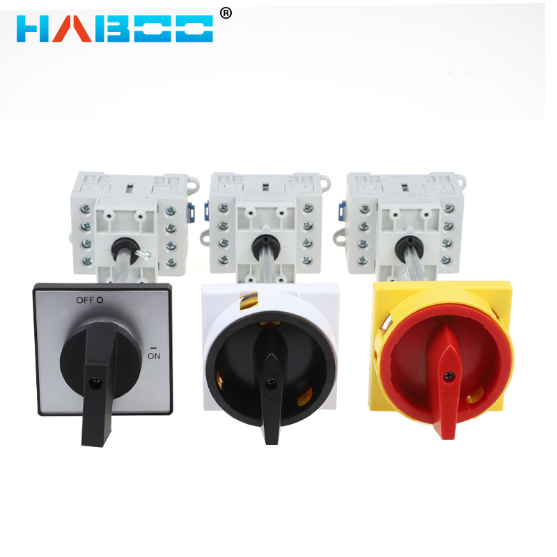 HABOO Isolator Disconnect Switch With Padlock 40A 3P/4P 2 Position On-off Rotary Cam Switches Cabinet Control