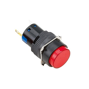 HBD16 SERIES 12V LED RED plastic with red color head momentary reset push button switch