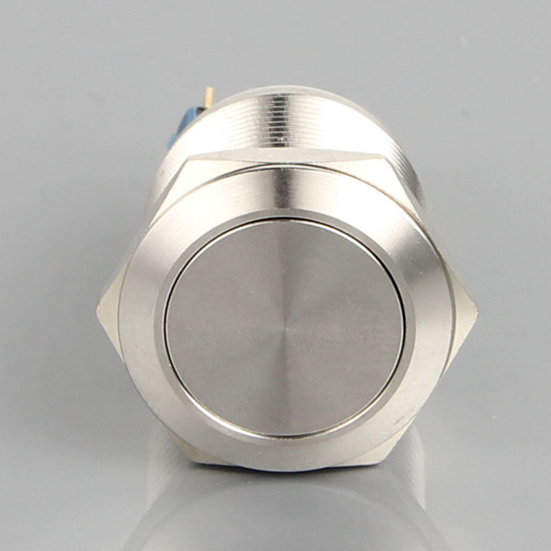 22mm flat head Stainless Steel Metal Push Button Switch Reset Momentary 3A/250V Start Stop Switch pcb Foot