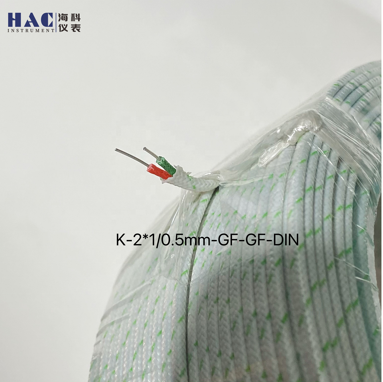 High Accuracy Thermocouple Extension Fiberglass Braided Cable With Drain Wire and SS braided shield