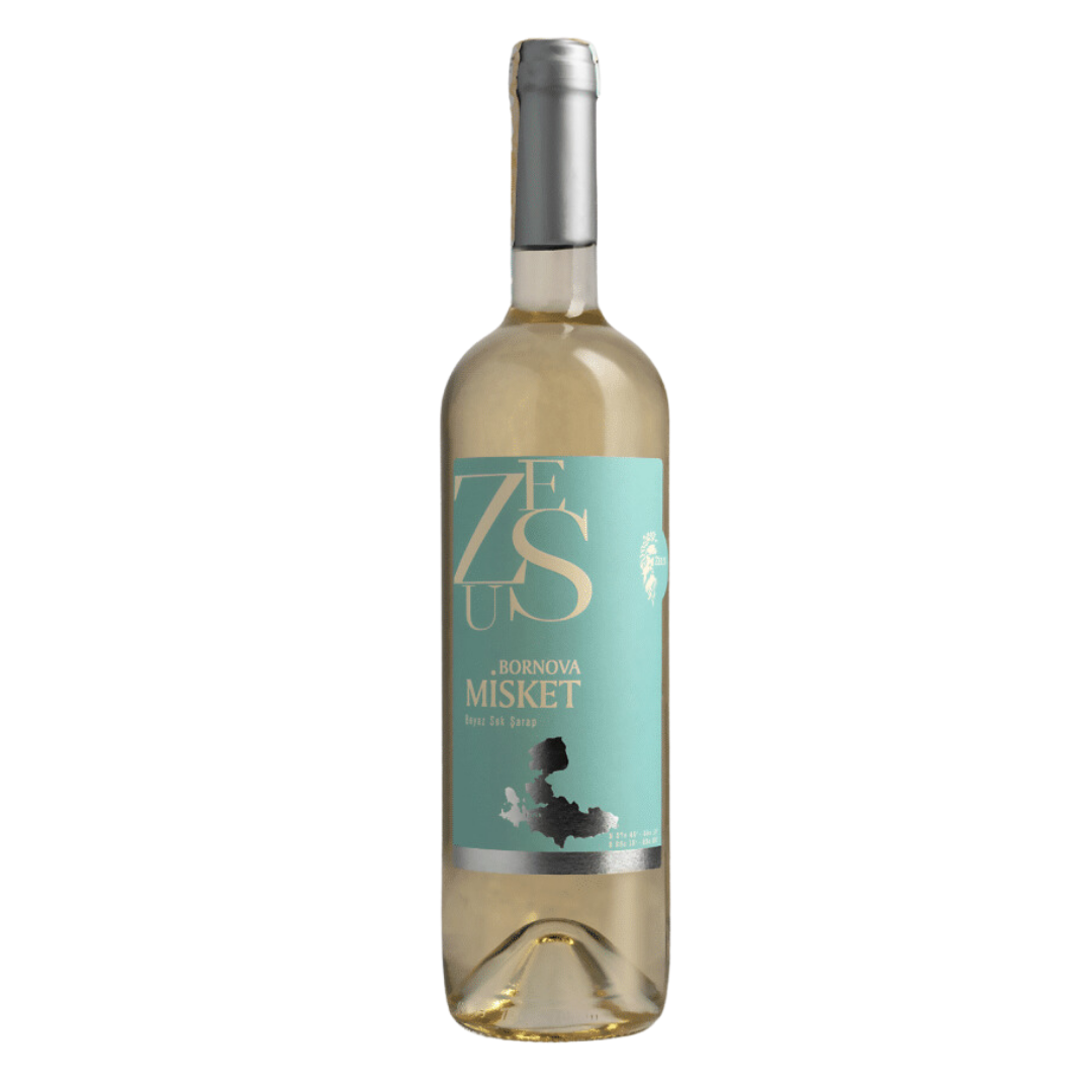 Zeus Bornova Muscat Dry White Wine 13% 75 cl Premium Lime Wine Muscatel Alcoholic Beverages Rose and Honey Flavored Muscat Grape