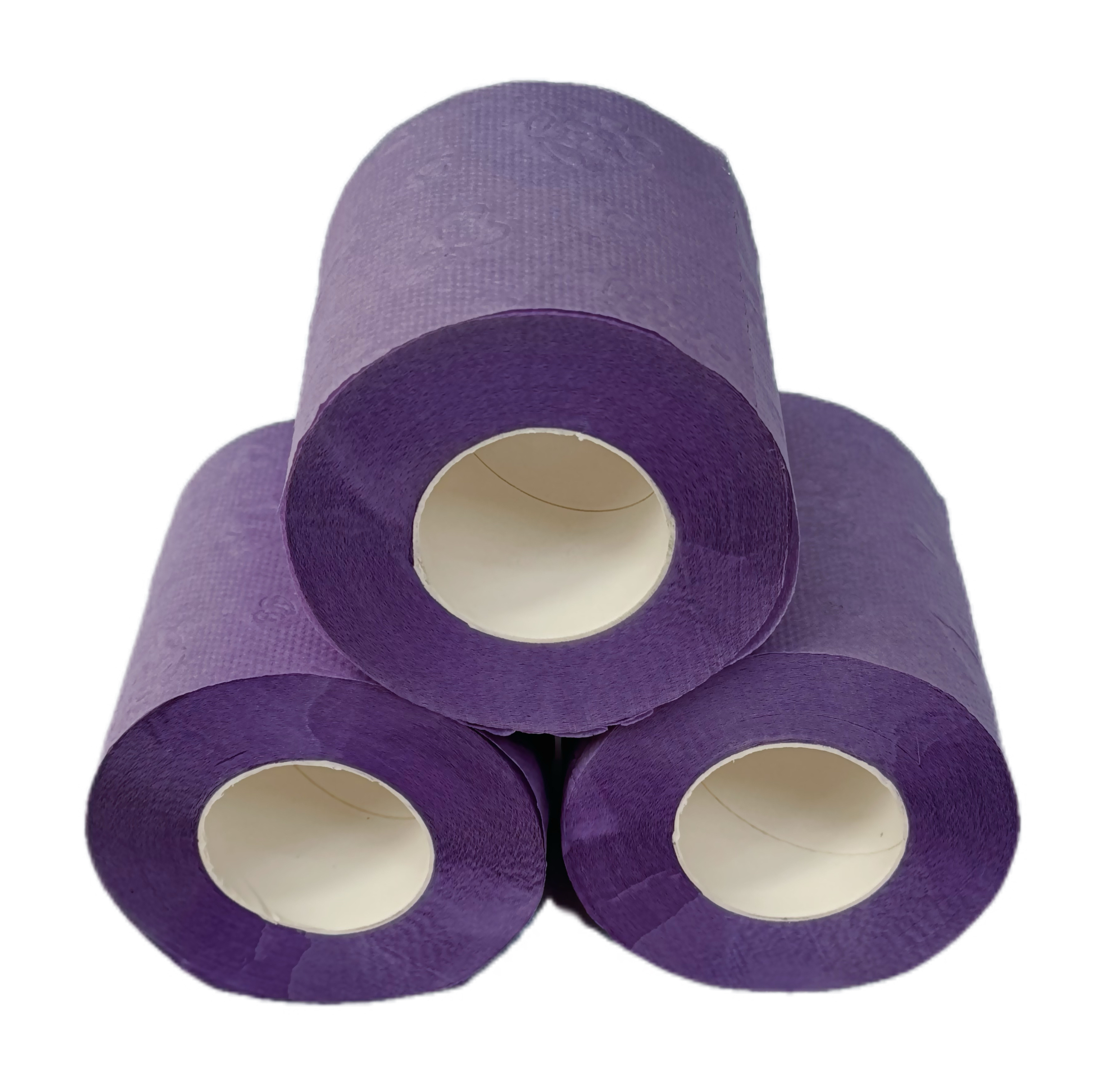 Factory direct wholesale cheap high quality 2/3 ply virgin wood pulp Color customized toilet roll purple toilet paper