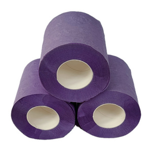 Factory direct wholesale cheap high quality 2/3 ply virgin wood pulp Color customized toilet roll purple toilet paper