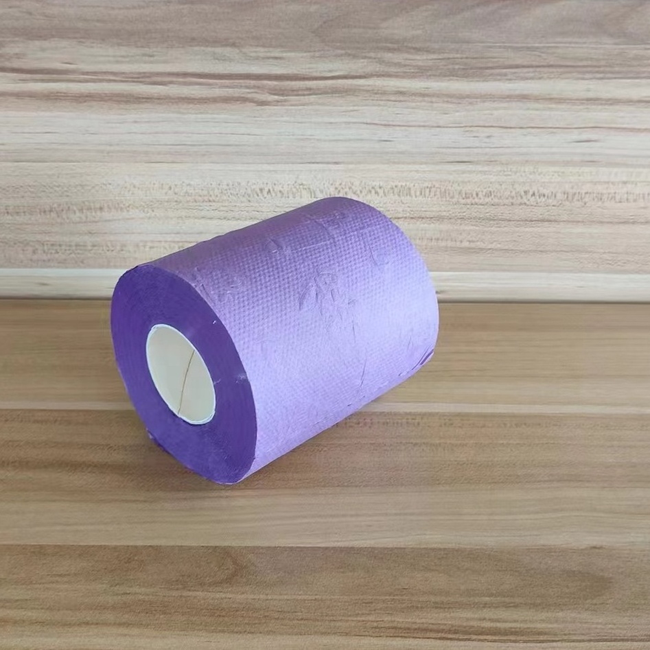 Available for Amazon Cheap Purple disposable embossing toilet tissue roll paper