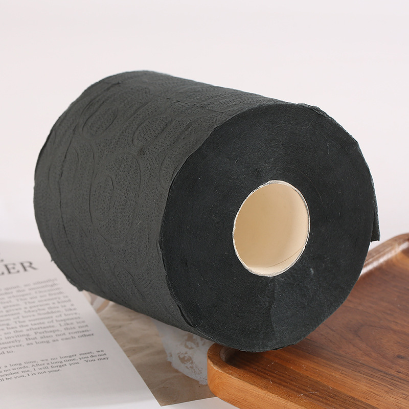 Factory direct wholesale cheap high quality 3 ply virgin wood pulp Black toilet paper