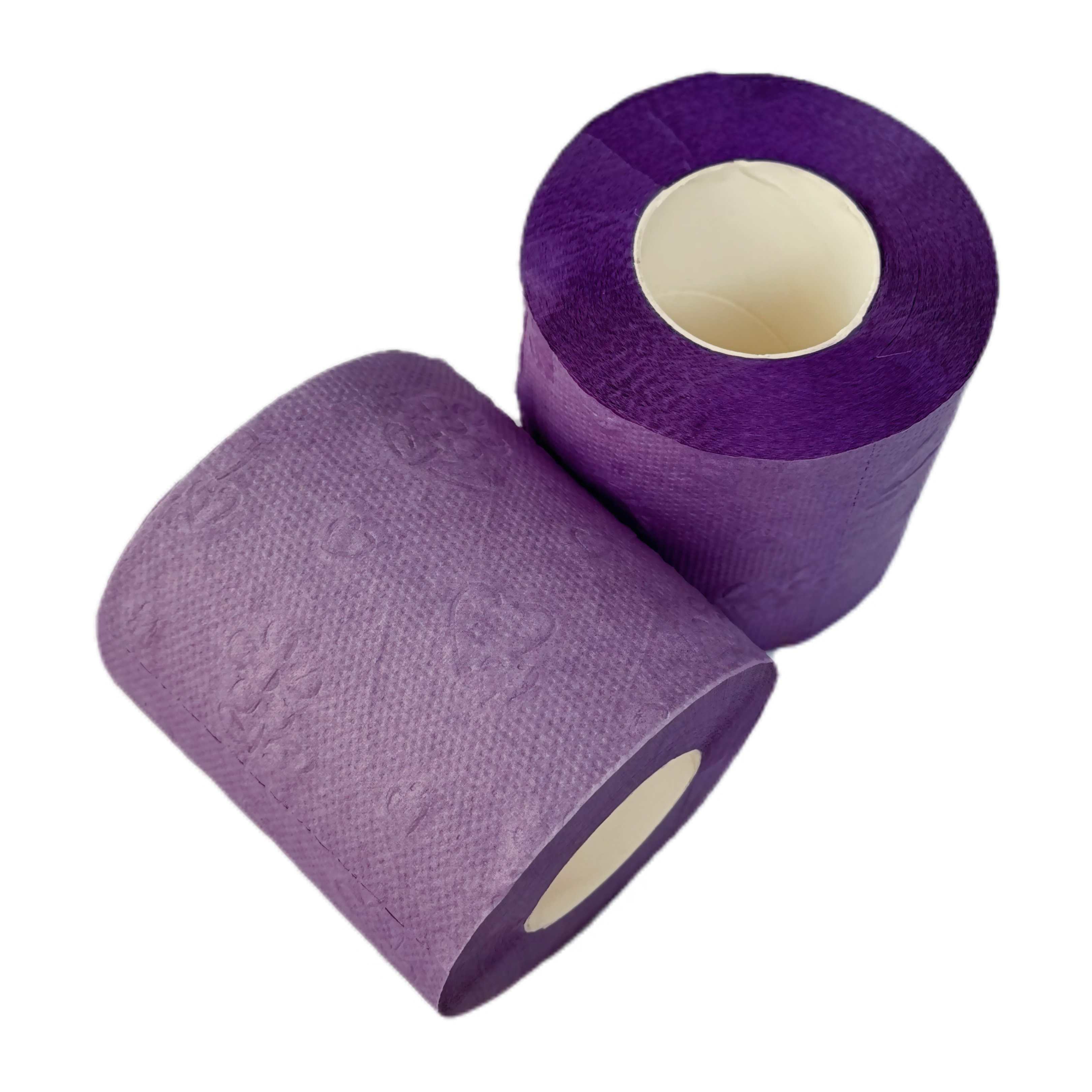 Factory direct wholesale cheap high quality 2/3 ply virgin wood pulp Color customized toilet roll purple toilet paper