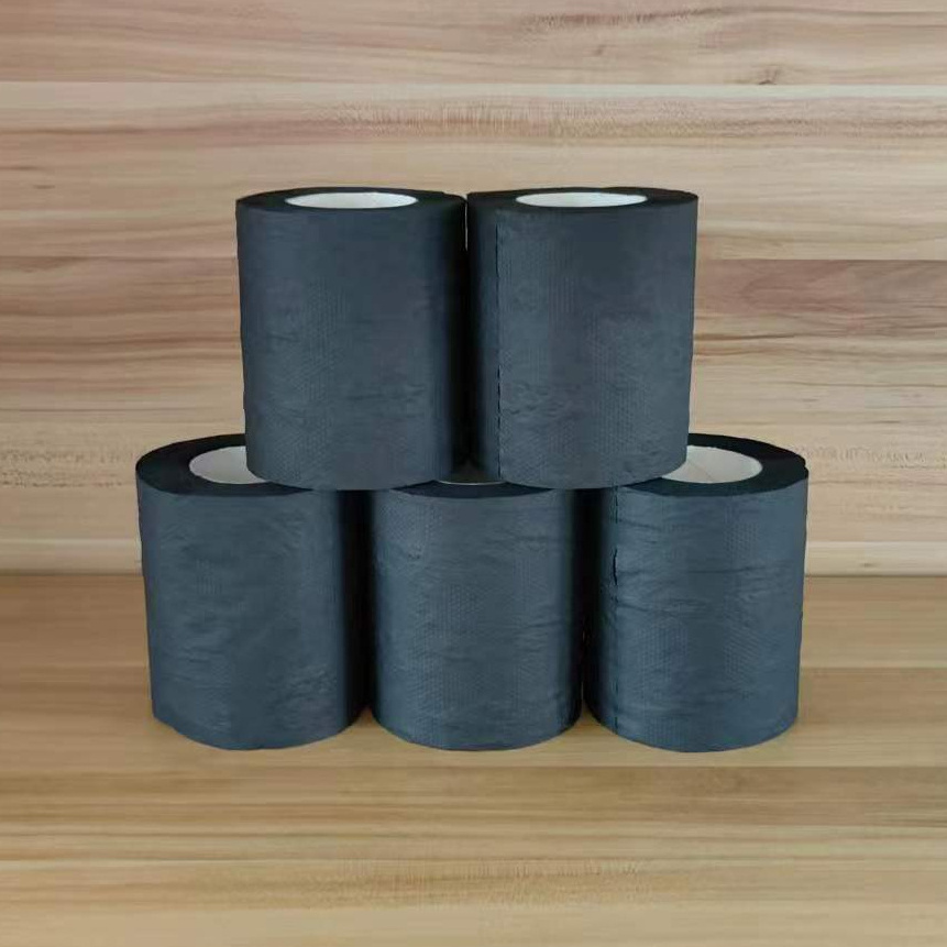 Factory direct wholesale cheap high quality 3 ply virgin wood pulp Black toilet paper