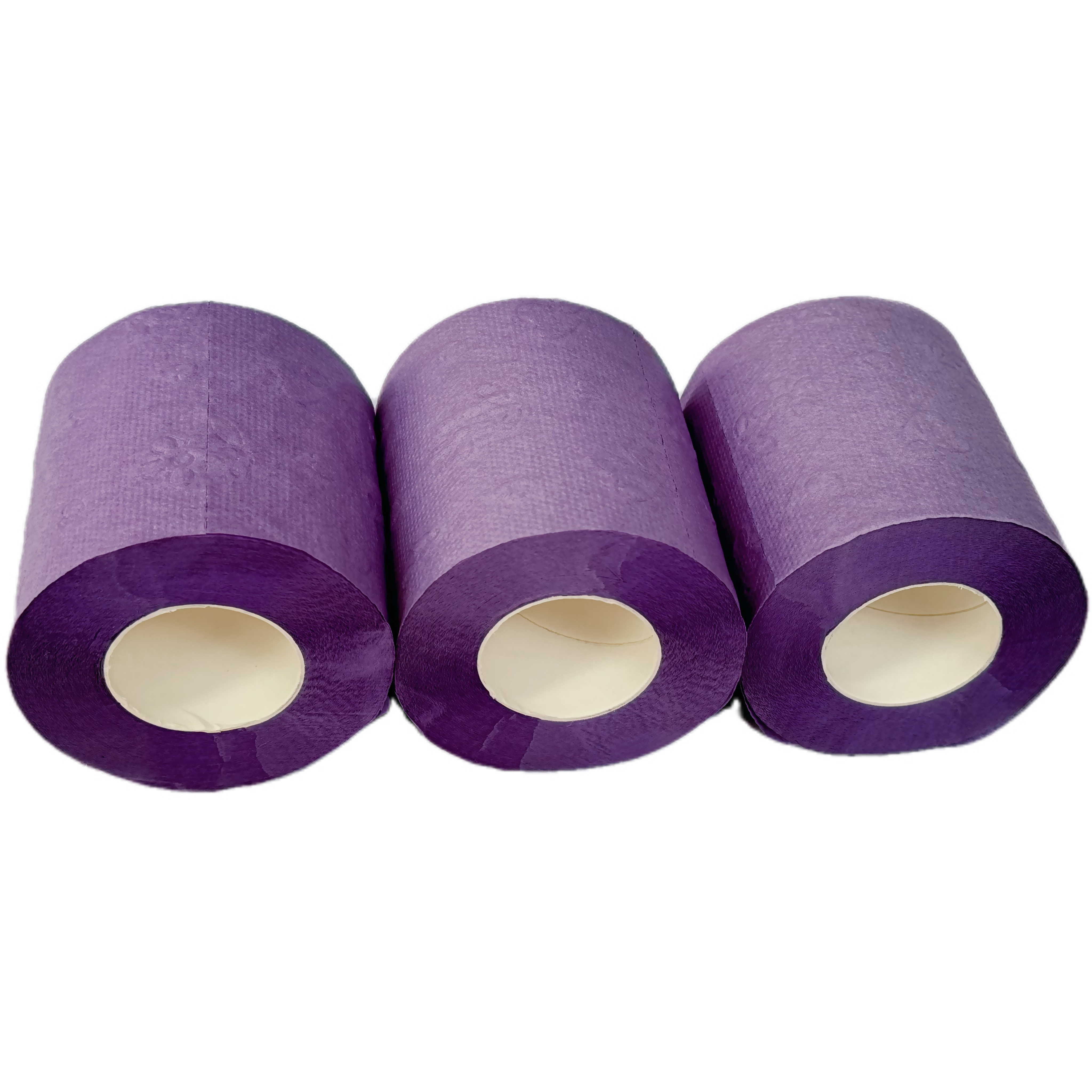 Factory direct wholesale cheap high quality 2/3 ply virgin wood pulp Color customized toilet roll purple toilet paper