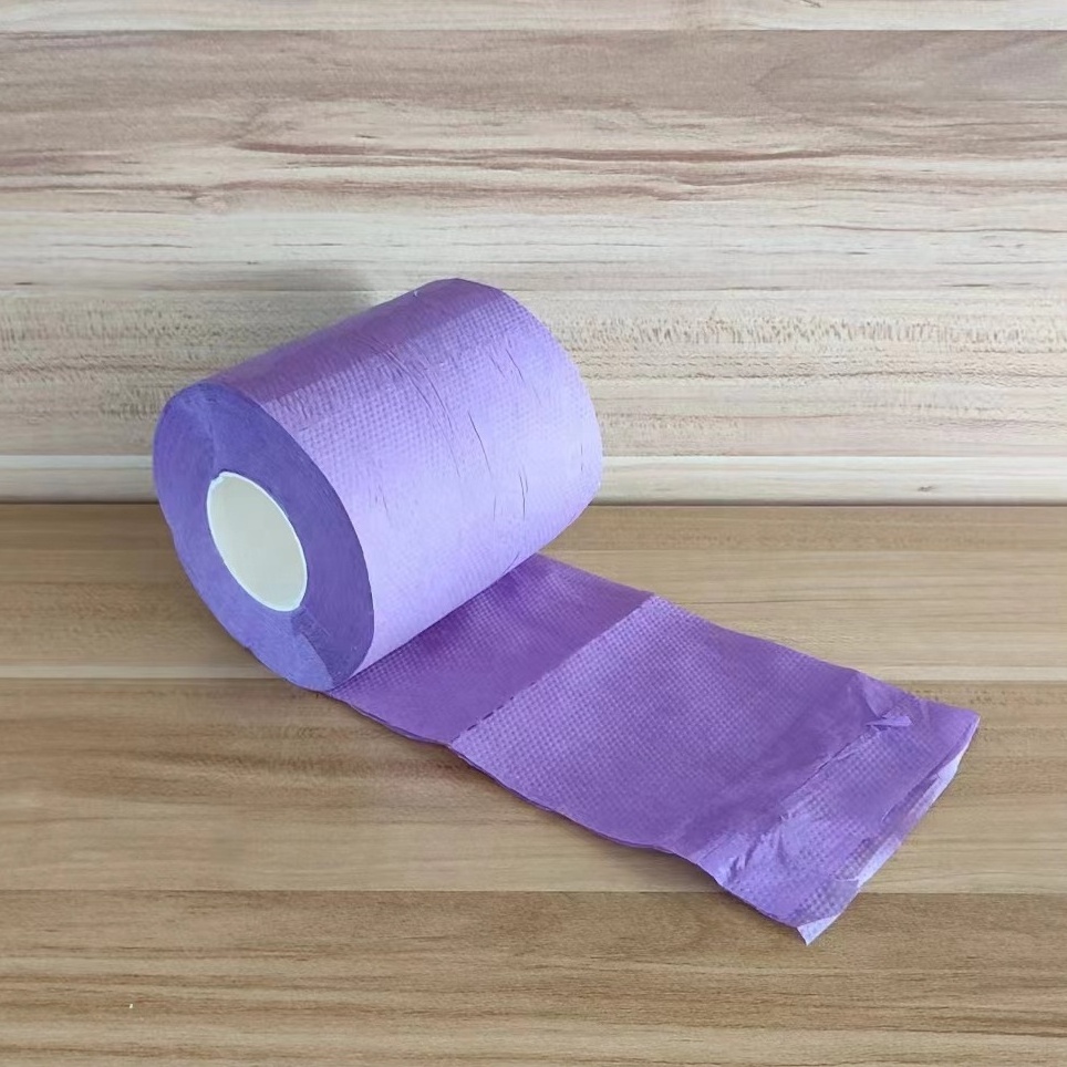 Available for Amazon Cheap Purple disposable embossing toilet tissue roll paper