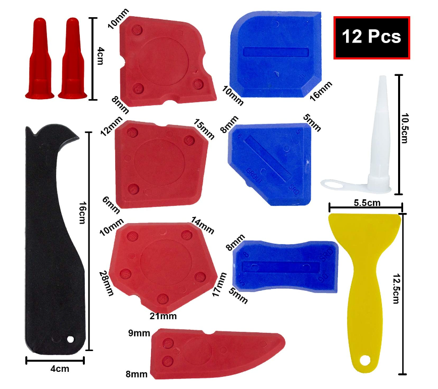 Caulking Gun Tool Kit 5 Pcs Hand Caulking Guns for Bathroom Kitchen and Frames Sealant Seals Grout Scraper Caulk Remover