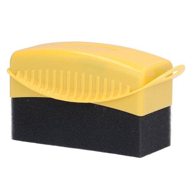 Yellow Tire Contour Dressing Applicator Pad Car Wheel Polishing Waxing Sponge Brush