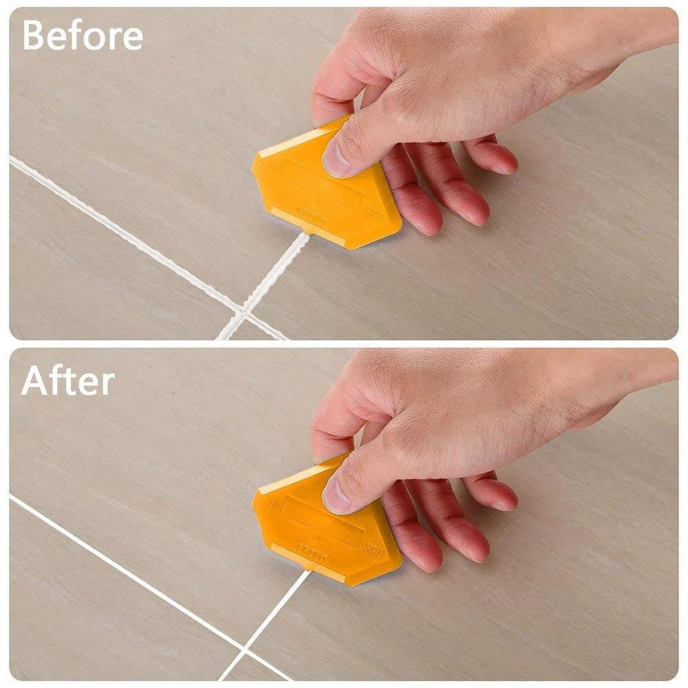 Silicone Sealant Spatula with Brush and Stainless Steel Blade