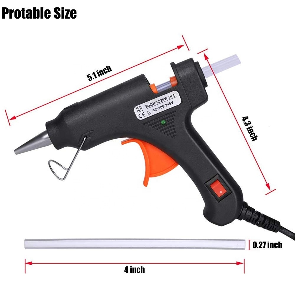 Hot Glue Gun Upgraded 20W High Temp Heavy Duty Hot Melt Glue Gun Kit with 50pcs for DIY