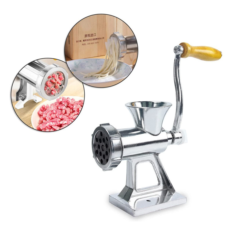 Table Hand Crank Aluminum Manual Meat Vegetable Grinder Mincer Stuffer Sausage Filler Maker Machine for Home Use