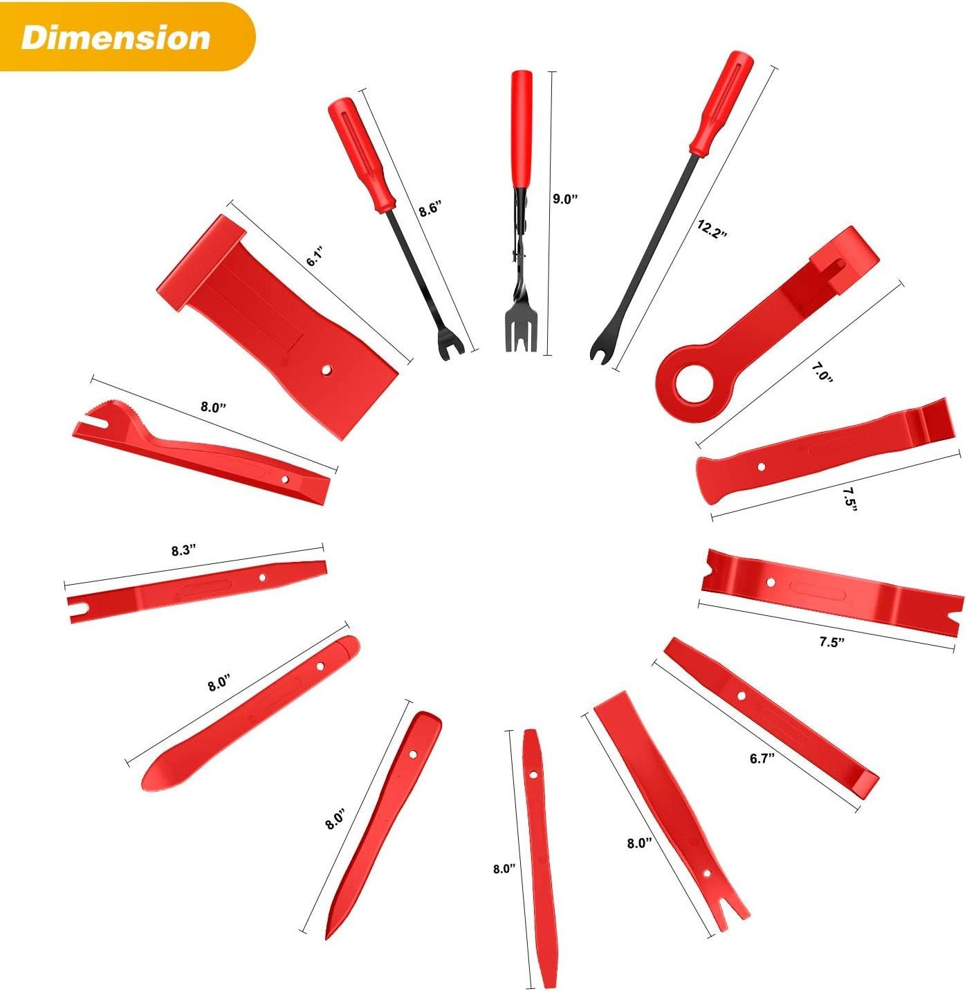 40Pcs Trim Removal Tool Auto Terminal Removal Key Tool with Precision Hook and Pick Set Wiring Threader