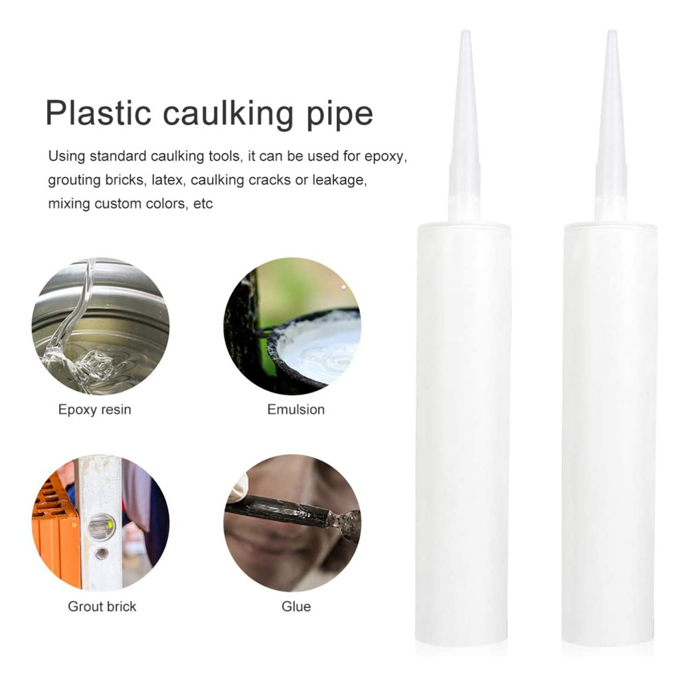 10.3oz 310ml Empty Caulking Sealant Tubes Cartridge Sealant Tube for Cracks/ Tiles/ Repairs