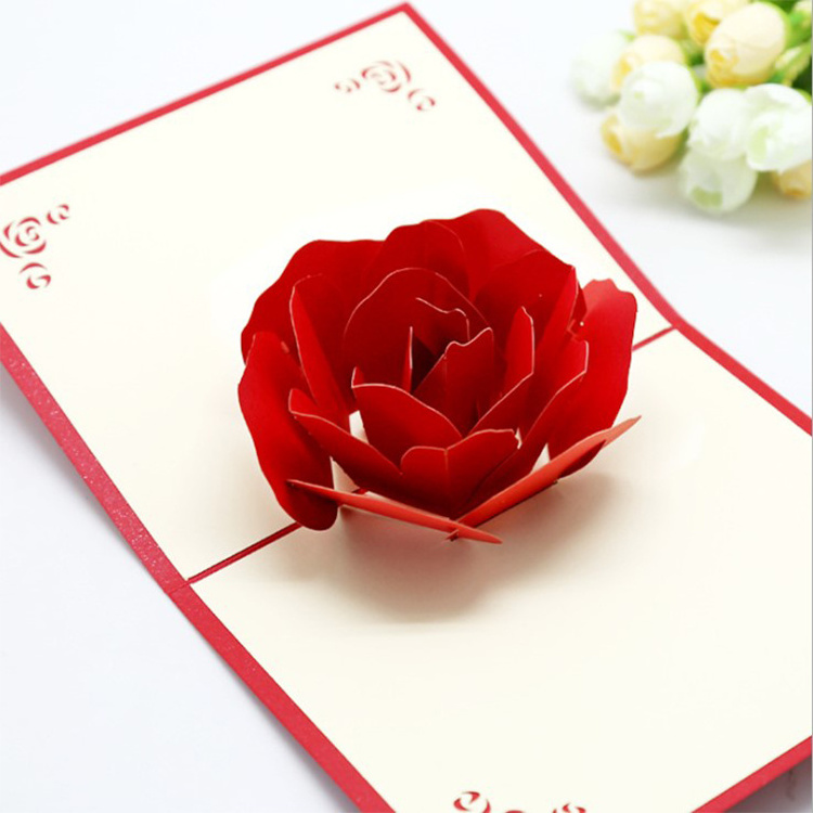 13*16cm red rose wedding invitation cards greeting cards