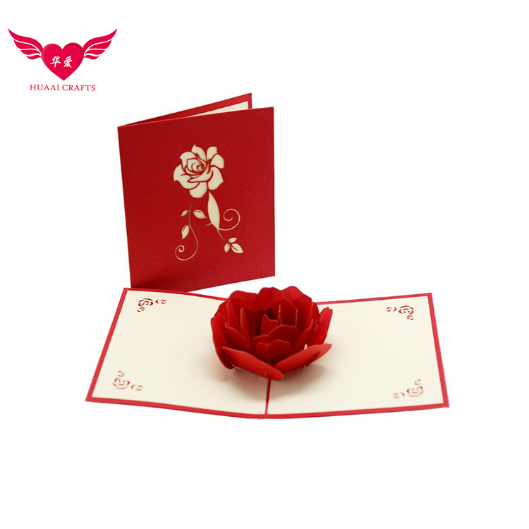 13*16cm red rose wedding invitation cards greeting cards