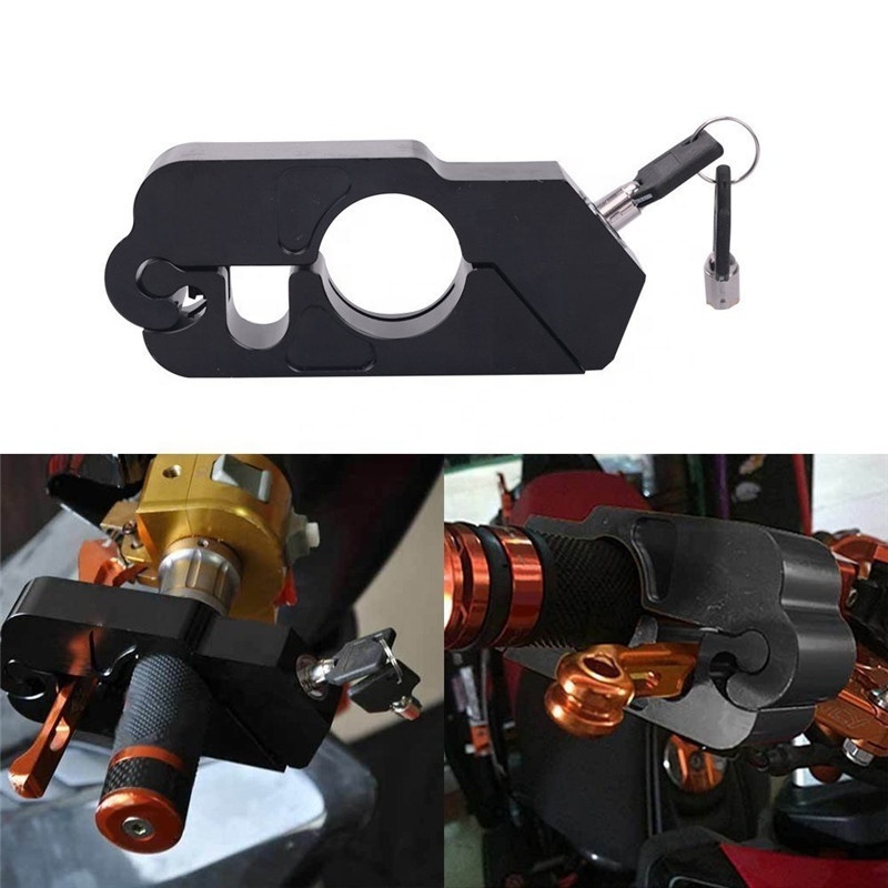 Motorcycle Handlebar Handle Grip Lock Handlebar Brake Handle Solid Lock Motorcycle Security Lock Anti Theft