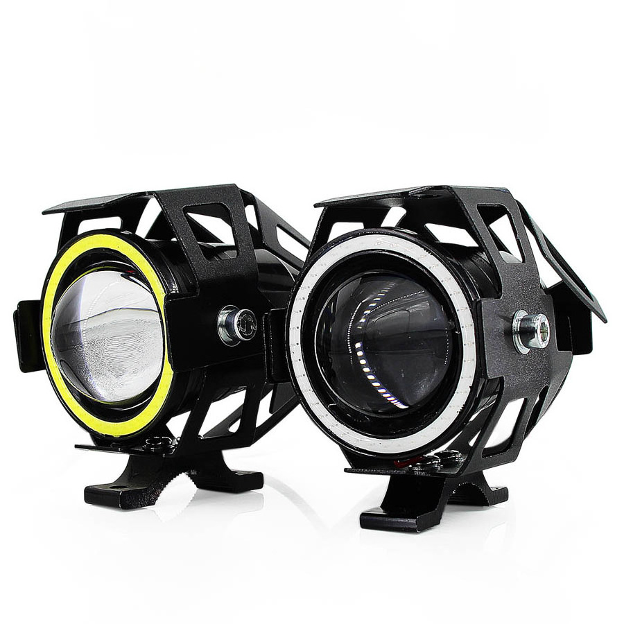 U7  Motorcycle Angel Eyes Led Headlight  spotlights auxiliary brightled headlight motorcycle headlight work Fog light